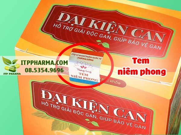 Hình ảnh Đại Kiện Can với tem niêm phong