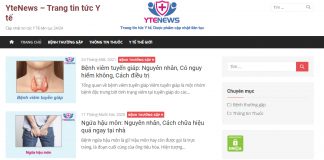 Ytenews - Trang thông tin chuyên biệt về y tế, dược phẩm và chăm sóc sức khỏe