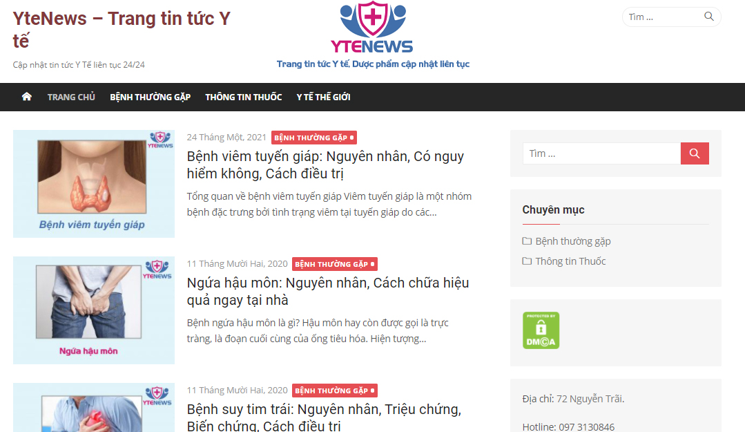Ytenews - Trang thông tin chuyên biệt về y tế, dược phẩm và chăm sóc sức khỏe