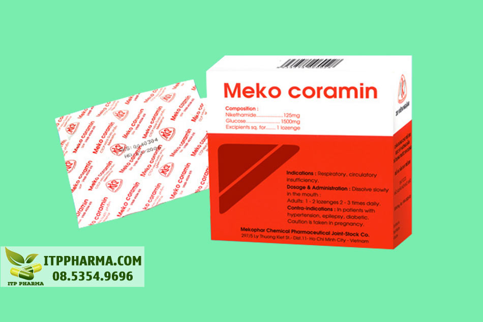 Hộp và vỉ thuốc Meko coramin