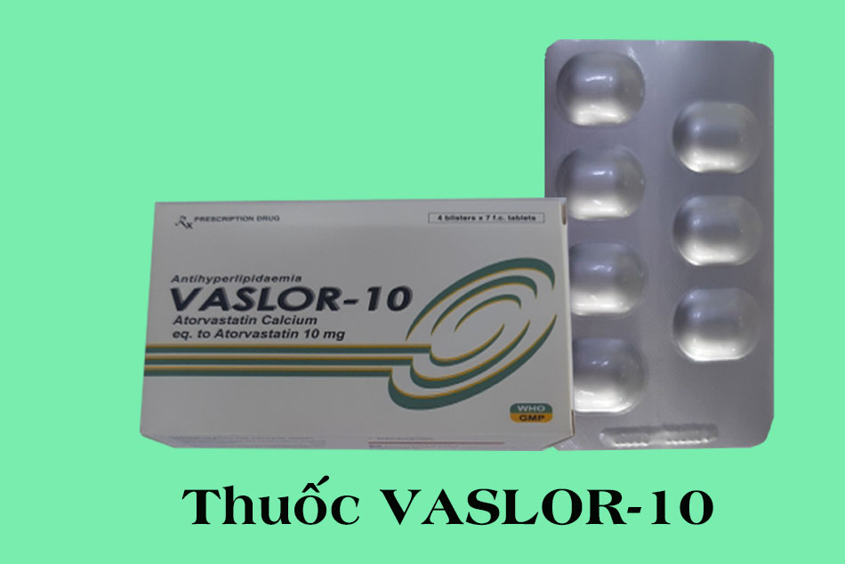 Hình ảnh hộp và vỉ Thuốc VASLOR-10