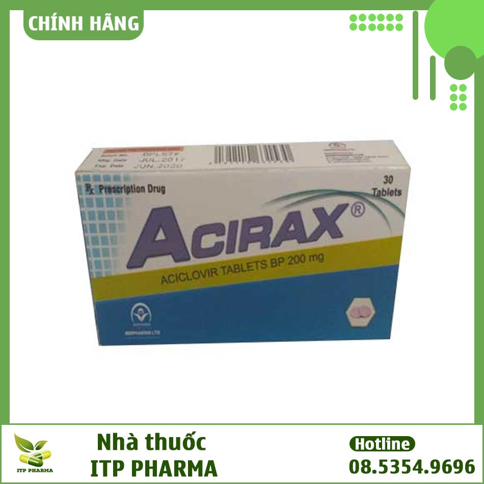 Hình ảnh hộp thuốc Acirax 200mg