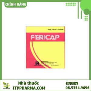 Hộp thuốc Fericap của Công ty Dược phẩm Nam Hà