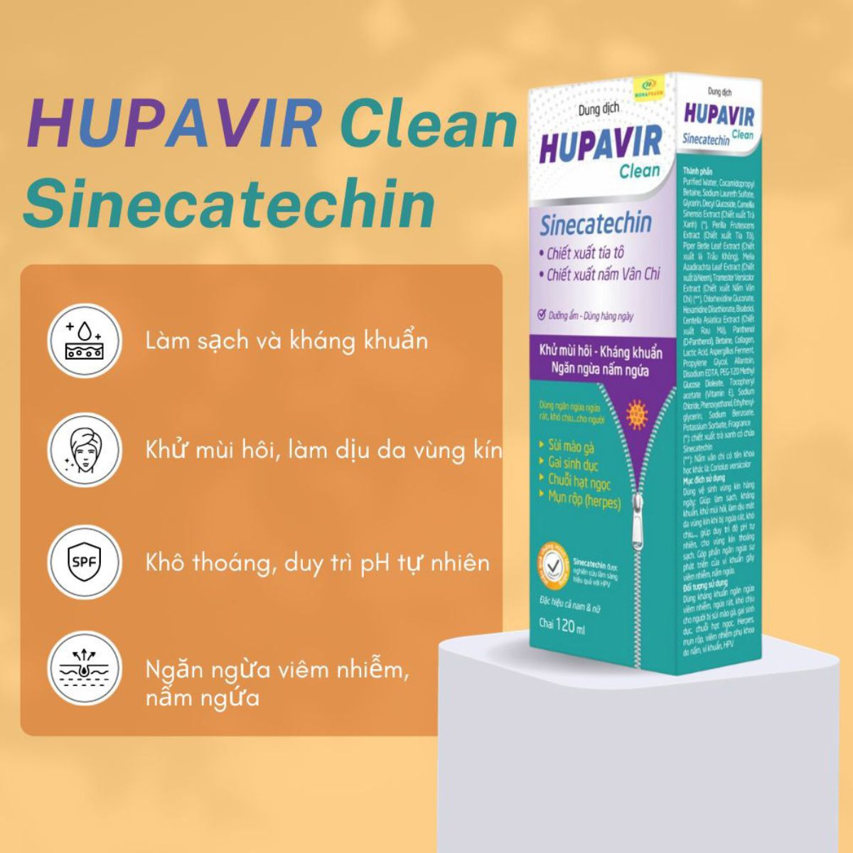 Dung dịch vệ sinh Hupavir Sinecatechin