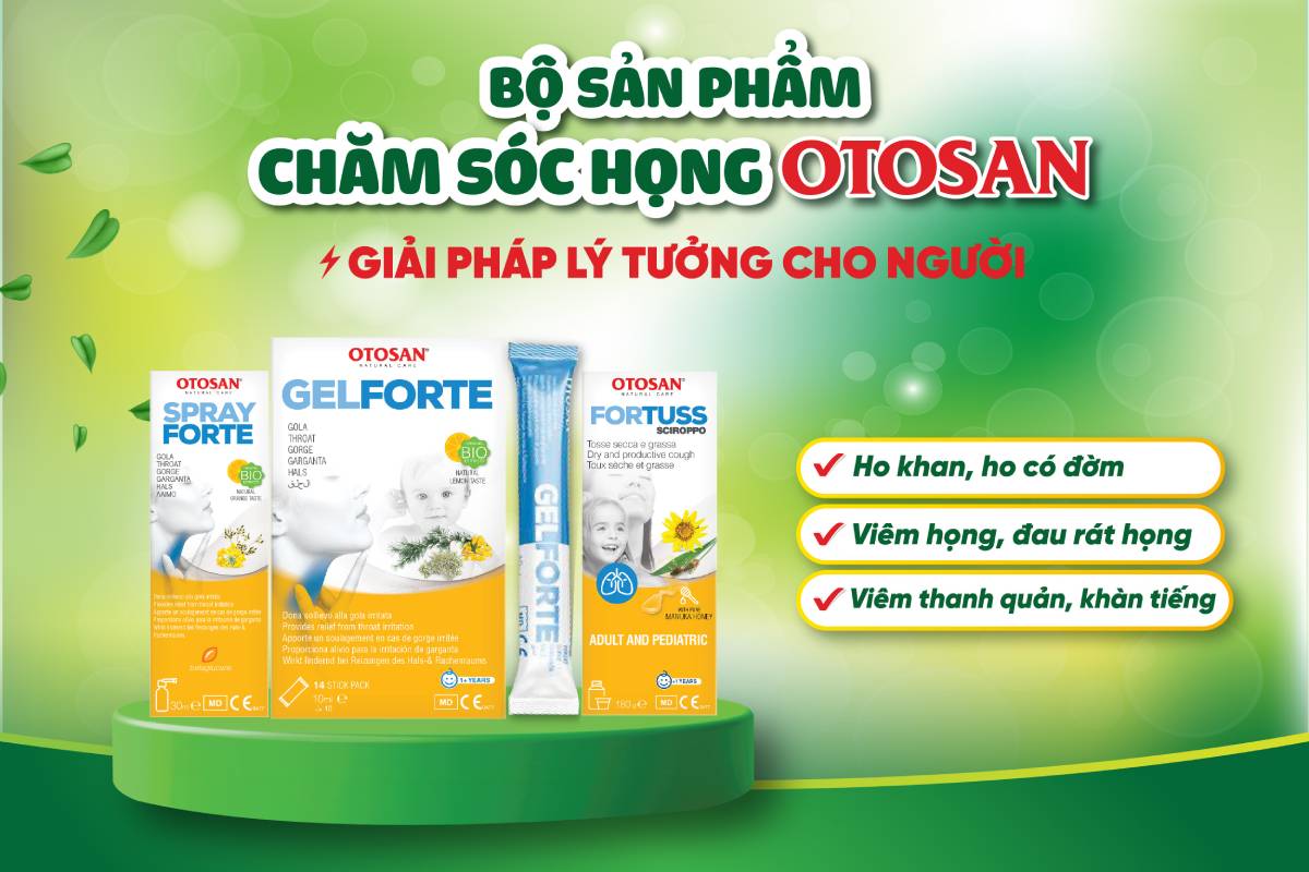 Bộ sản phẩm chăm sóc họng Otosan  