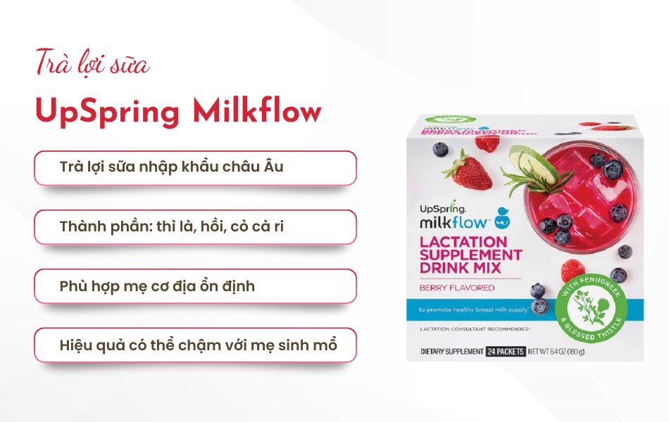 UpSpring Milkflow - công thức thảo dược chứa cỏ cà ri hàm lượng cao